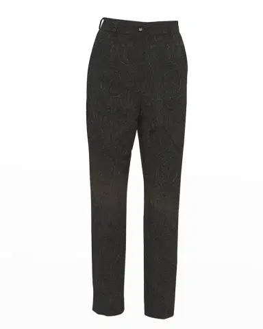 Dolce & Gabbana Jacquard High-Waisted Straight-Leg Pants | Thumbnail 2