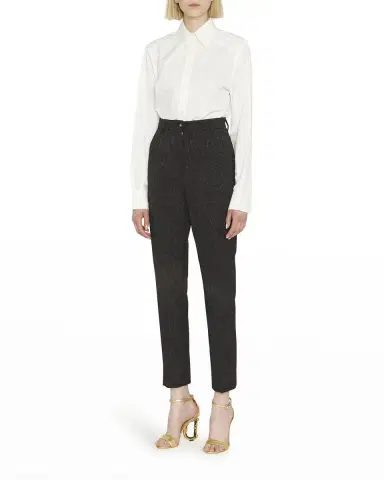 Dolce & Gabbana Jacquard High-Waisted Straight-Leg Pants | Thumbnail 3