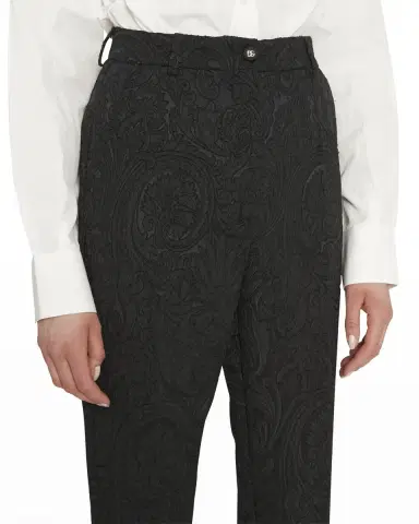 Dolce & Gabbana Jacquard High-Waisted Straight-Leg Pants | Thumbnail 5