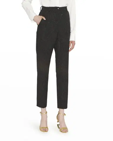 Dolce & Gabbana Jacquard High-Waisted Straight-Leg Pants | Thumbnail 1