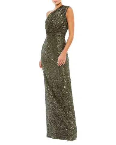 Mac Duggal Sequin One-Shoulder Column Gown | Thumbnail 1 Mac Duggal Sequin One-Shoulder Column Gown | Thumbnail 1