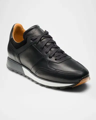 Magnanni Men's Arco Mix-Leather Trainer Sneakers | Thumbnail 2 Magnanni Men's Arco Mix-Leather Trainer Sneakers | Thumbnail 2