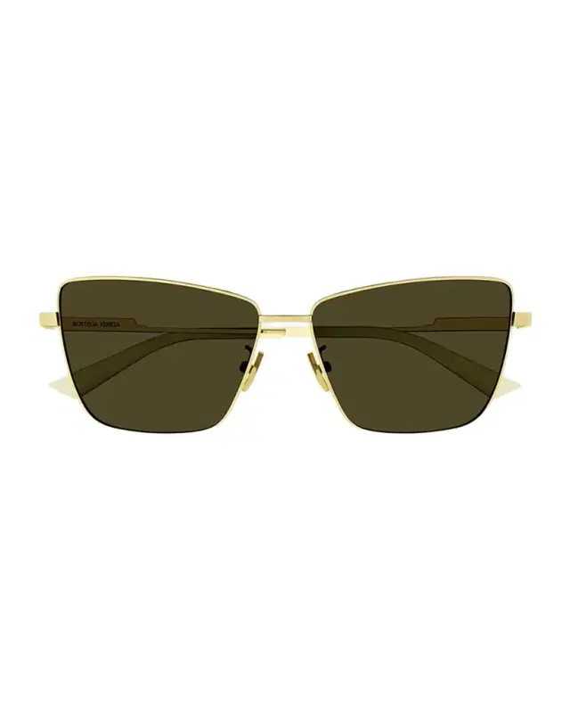 Rectangle Golden Metal Sunglasses