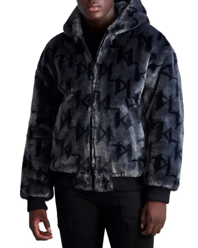 Men 's Reversible Bomber Jacket w/ Faux Fur