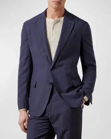 Ralph Lauren Purple Label Hadley Hand-Tailored Silk-Linen Jacket | Thumbnail 3