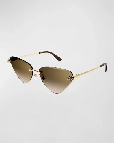 Cartier Panthère Rimless Cat-Eye Metal Sunglasses | Thumbnail 2 Cartier Panthère Rimless Cat-Eye Metal Sunglasses | Thumbnail 2