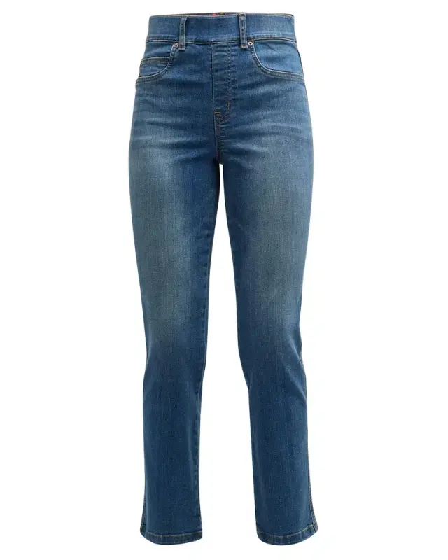 Spanx High-Rise Straight-Leg Denim Jeans