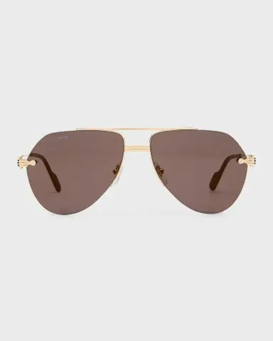 Cartier Men's Metal Aviator Sunglasses | Thumbnail 3 Cartier Men's Metal Aviator Sunglasses | Thumbnail 3