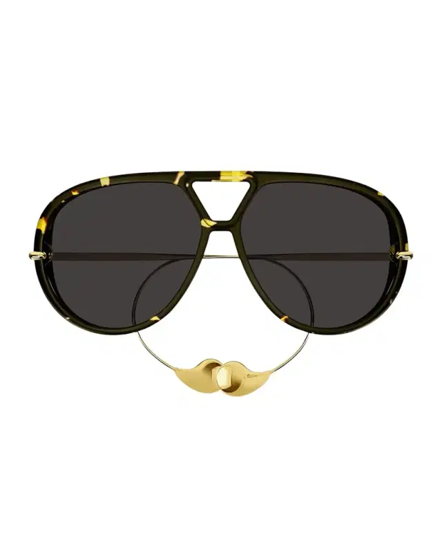Bottega Veneta Geometric Acetate & Metal Alloy Aviator Sunglasses