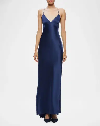 Alice + Olivia Montana Lace-Up Satin Gown | Thumbnail 6 Alice + Olivia Montana Lace-Up Satin Gown | Thumbnail 6