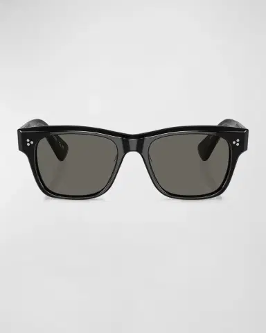 Oliver Peoples Men's Birell Sun Acetate Rectangle Sunglasses | Thumbnail 3