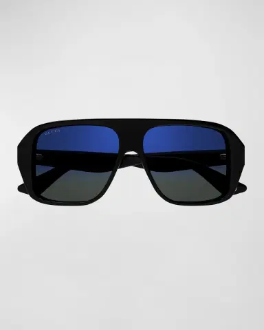 Gucci Men's Oversized Plastic Rectangle Sunglasses | Thumbnail 3 Gucci Men's Oversized Plastic Rectangle Sunglasses | Thumbnail 3