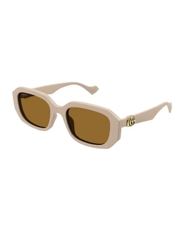 Gucci Geometric Plastic Rectangle Sunglasses