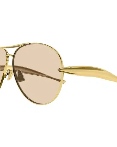 Bottega Veneta Curved Metal Aviator Sunglasses | Thumbnail 1