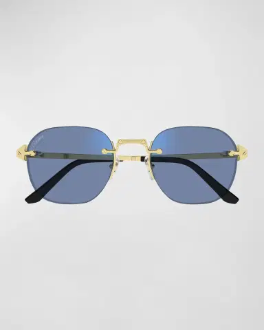 Cartier Men 's Rimless Metal Oval Sunglasses | Thumbnail 3 Cartier Men 's Rimless Metal Oval Sunglasses | Thumbnail 3