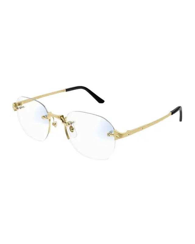 Cartier Men 's Rimless Metal Oval Sunglasses