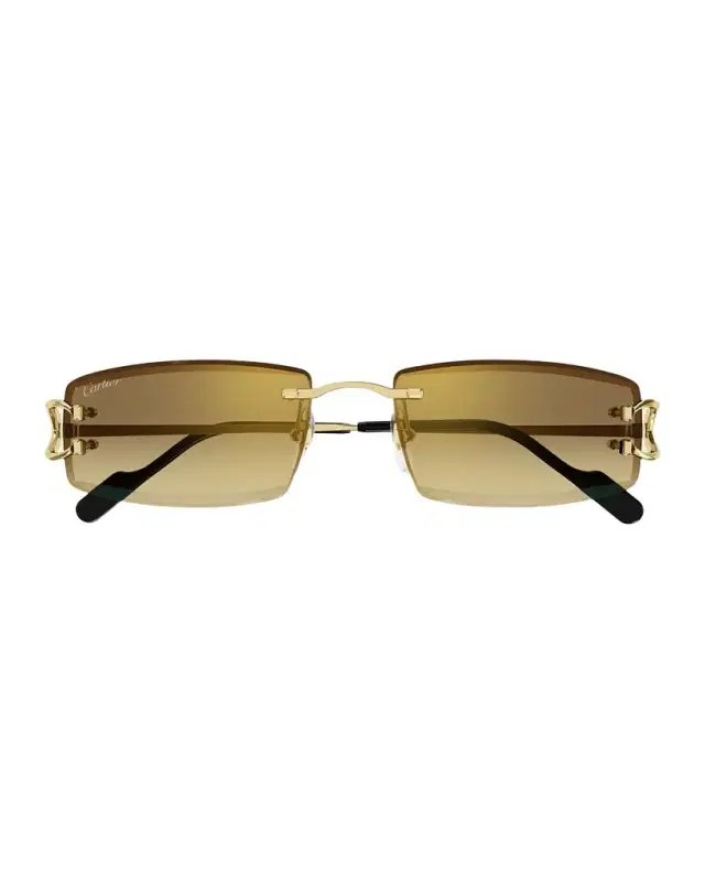 Men 's Rimless Metal Rectangle Sunglasses
