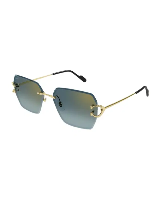 Cartier Rimless Metal Butterfly Sunglasses