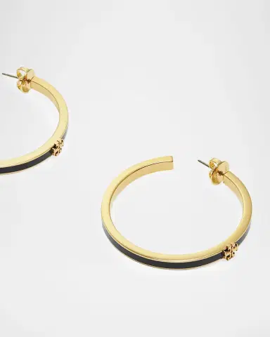 Tory Burch Icon Enamel Hoop Earrings | Thumbnail 2