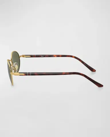 PERSOL Men's Polarized Metal Oval Sunglasses | Thumbnail 2 PERSOL Men's Polarized Metal Oval Sunglasses | Thumbnail 2