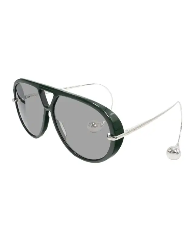 Bottega Veneta Geometric Acetate & Metal Alloy Aviator Sunglasses