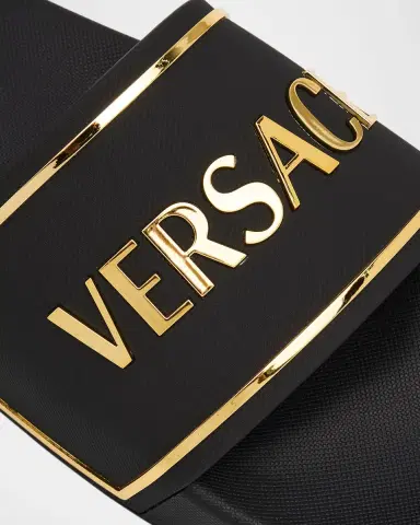 Versace Men's Logo Slide Sandals | Thumbnail 5