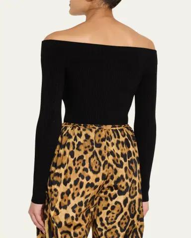 Alaïa Off-The-Shoulder Long-Sleeve Rib Bodysuit | Thumbnail 7 Alaïa Off-The-Shoulder Long-Sleeve Rib Bodysuit | Thumbnail 7