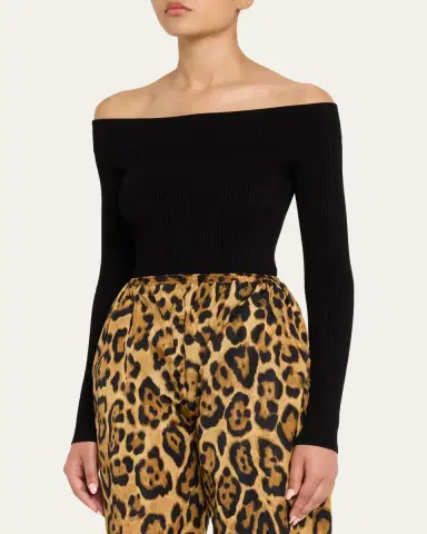 Alaïa Off-The-Shoulder Long-Sleeve Rib Bodysuit | Thumbnail 8 Alaïa Off-The-Shoulder Long-Sleeve Rib Bodysuit | Thumbnail 8