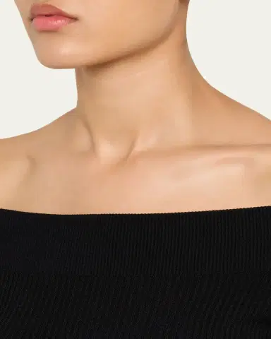 Alaïa Off-The-Shoulder Long-Sleeve Rib Bodysuit | Thumbnail 9 Alaïa Off-The-Shoulder Long-Sleeve Rib Bodysuit | Thumbnail 9