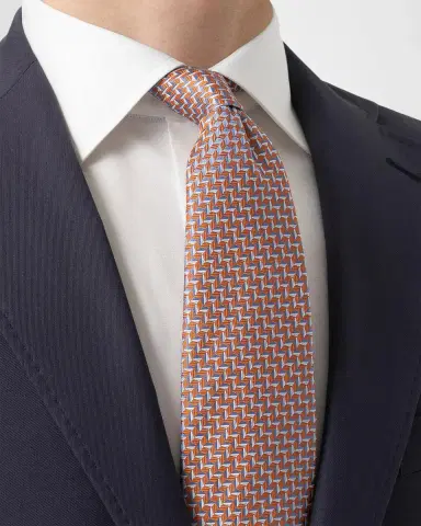 Eton Men's Geometric Woven Silk Tie | Thumbnail 2 Eton Men's Geometric Woven Silk Tie | Thumbnail 2