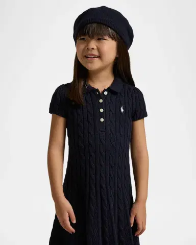 Polo Ralph Lauren Girl 's Cable Knit Sweater Dress | Thumbnail 4