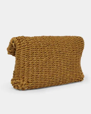 Saint Laurent Cassandre Small YSL Clutch Bag in Raffia | Thumbnail 3