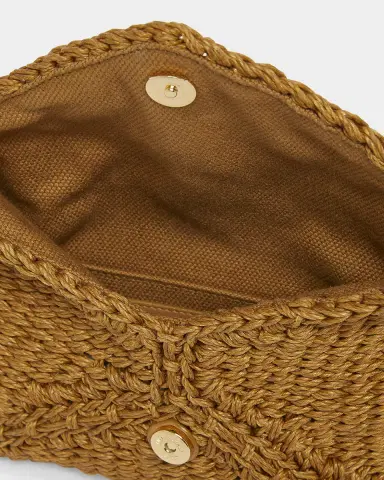 Saint Laurent Cassandre Small YSL Clutch Bag in Raffia | Thumbnail 4