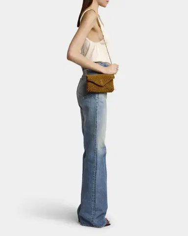 Saint Laurent Cassandre Small YSL Clutch Bag in Raffia | Thumbnail 5