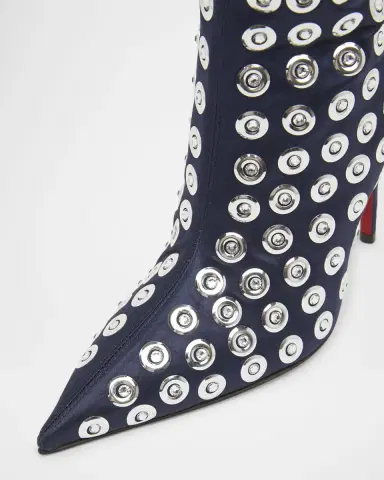 Christian Louboutin 100mm Miss Z Crystal Silk Knee Boots | Thumbnail 3 Christian Louboutin 100mm Miss Z Crystal Silk Knee Boots | Thumbnail 3