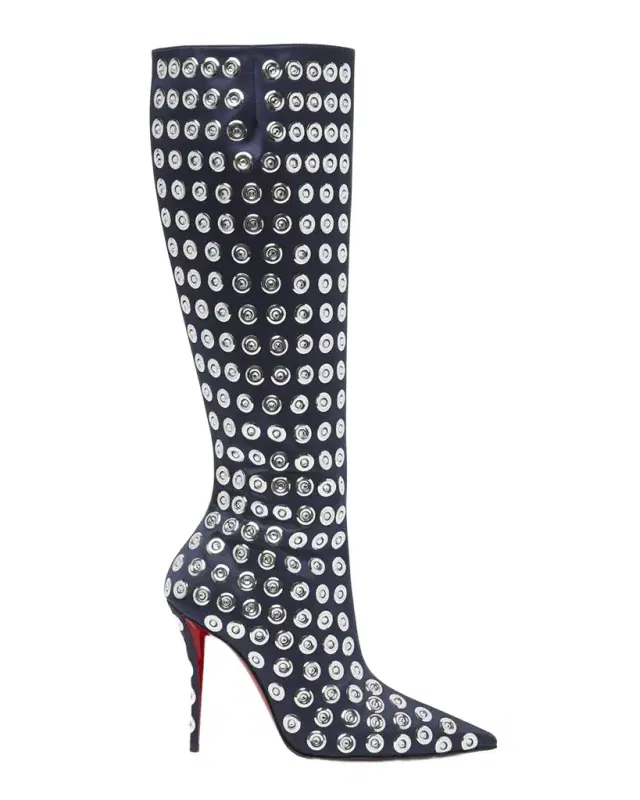 100mm Miss Z Crystal Silk Knee Boots