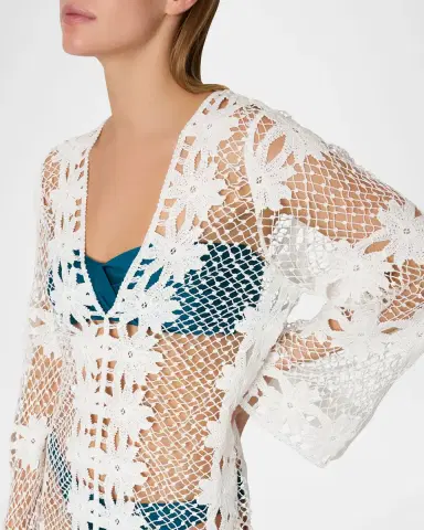 Milly Floral Crochet Mini Sun Dress Coverup | Thumbnail 4
