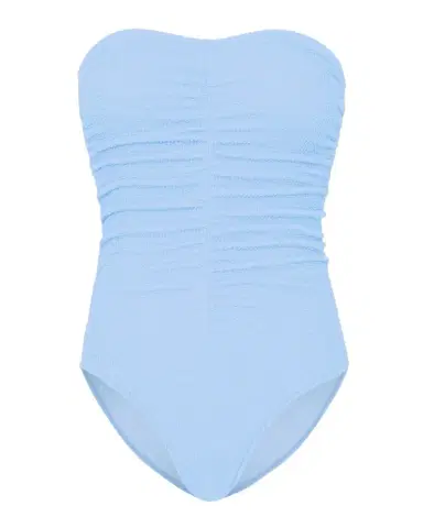 Milly Cabana Textured Ruched Strapless One-Piece Swimsuit | Thumbnail 1