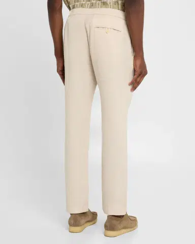 Frescobol Carioca Men's Oscar Linen and Cotton Drawstring Chino Trousers | Thumbnail 3