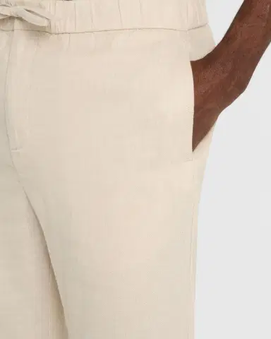 Frescobol Carioca Men's Oscar Linen and Cotton Drawstring Chino Trousers | Thumbnail 5