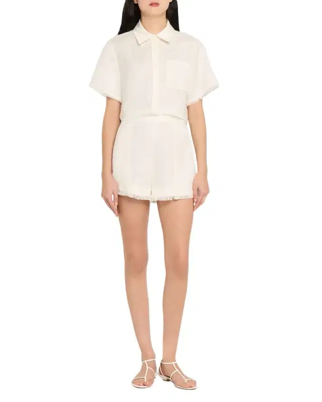 Solange Short-Sleeve Cropped Shirt