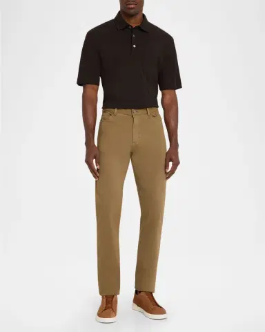 Zegna Men's Cotton Piquet Short-Sleeve Polo Shirt | Thumbnail 2