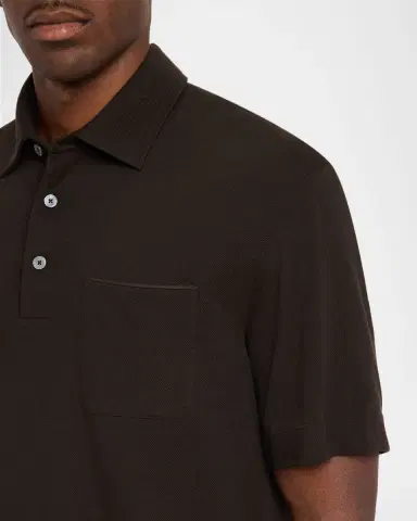 Zegna Men's Cotton Piquet Short-Sleeve Polo Shirt | Thumbnail 5