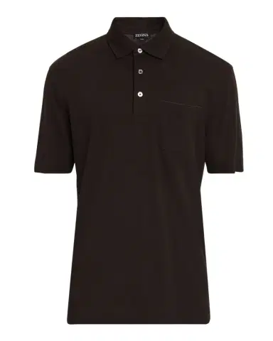 Zegna Men's Cotton Piquet Short-Sleeve Polo Shirt | Thumbnail 1