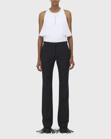 Alexander McQueen High-Rise Pinstripe Flared Trousers | Thumbnail 2