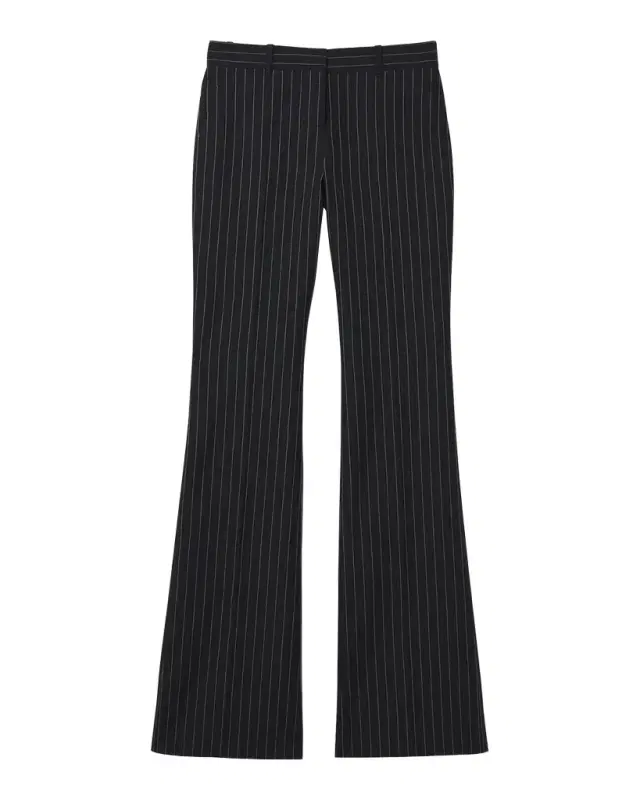 High-Rise Pinstripe Flared Trousers