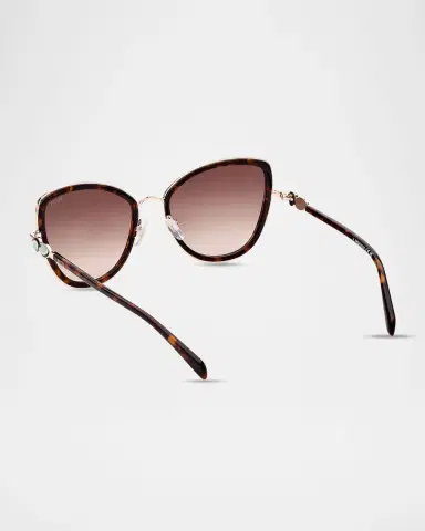 Pucci 57mm Fishtail Acetate & Metal Cat-Eye Sunglasses | Thumbnail 2