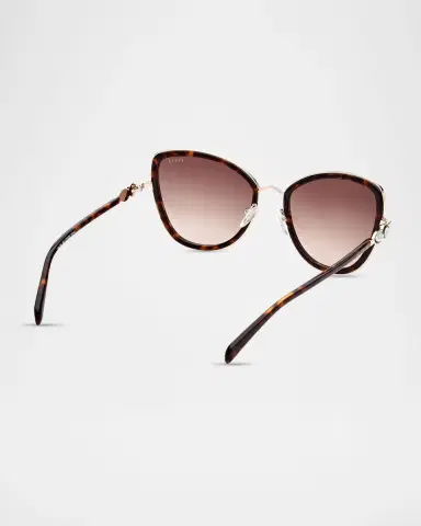 Pucci 57mm Fishtail Acetate & Metal Cat-Eye Sunglasses | Thumbnail 5