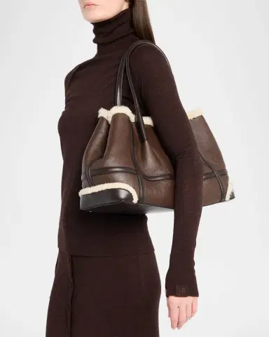 Bottega Veneta Shearling & Two-Tone Leather Shoulder Bag | Thumbnail 2 Bottega Veneta Shearling & Two-Tone Leather Shoulder Bag | Thumbnail 2