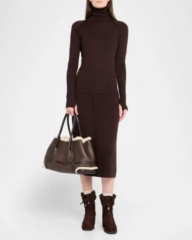 Bottega Veneta Shearling & Two-Tone Leather Shoulder Bag | Thumbnail 5 Bottega Veneta Shearling & Two-Tone Leather Shoulder Bag | Thumbnail 5